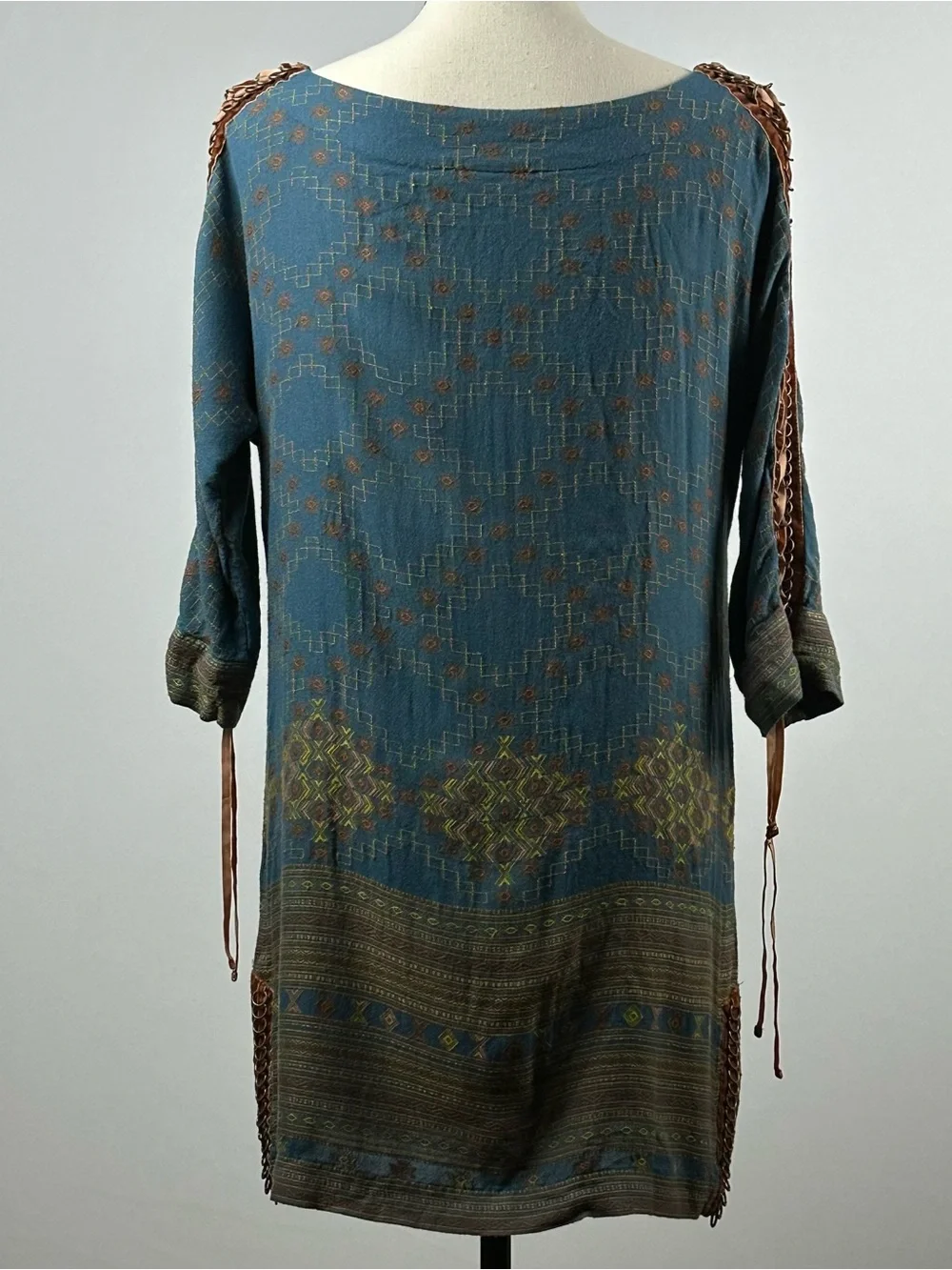 FREE PEOPLE Romantics Stole My Heart mini dress tunic lace-up sides - size small